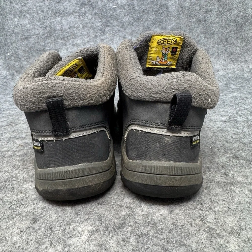 Keen Waterproof Hiking Boots Boys Size 11 Fleece Lined‎ Gray Winter Winter